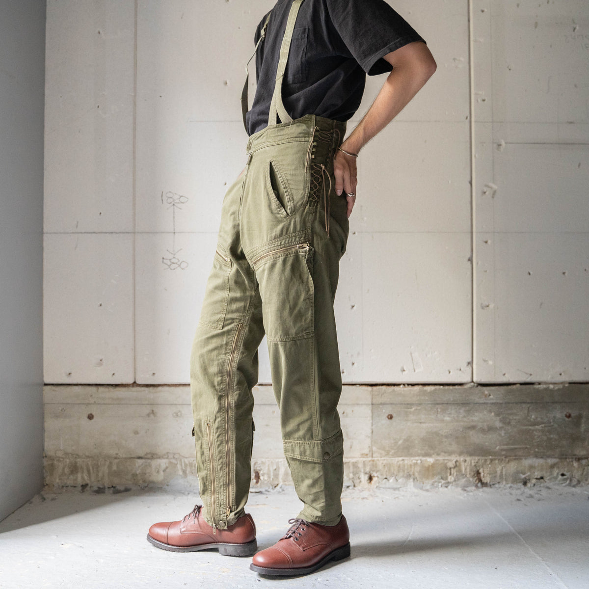 ARMANIJEANS ブーツ カーキ 1980−90s 'ARMANI JEANS' khaki color cotton overall -military like