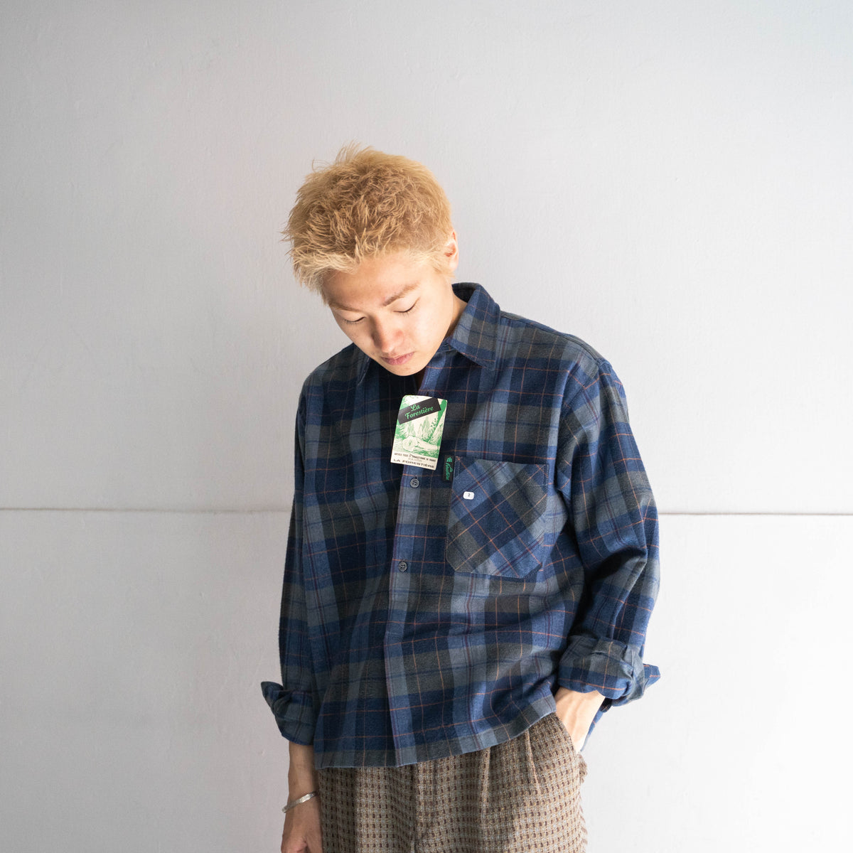 From antique grandpa shirts blue系 - シャツ