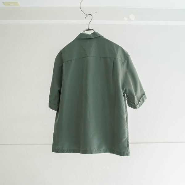 2000s smoky green design s/s shirt -remake-