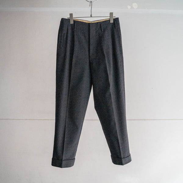 1970s Japan vintage black based woven wool slacks