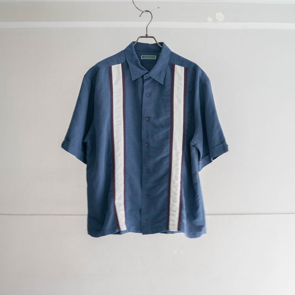 2000s blue line design s/s shirt -remake-