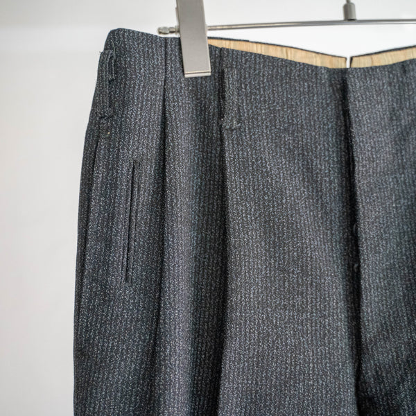 1970s Japan vintage black based woven wool slacks