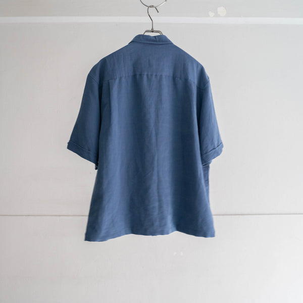 2000s blue line design s/s shirt -remake-