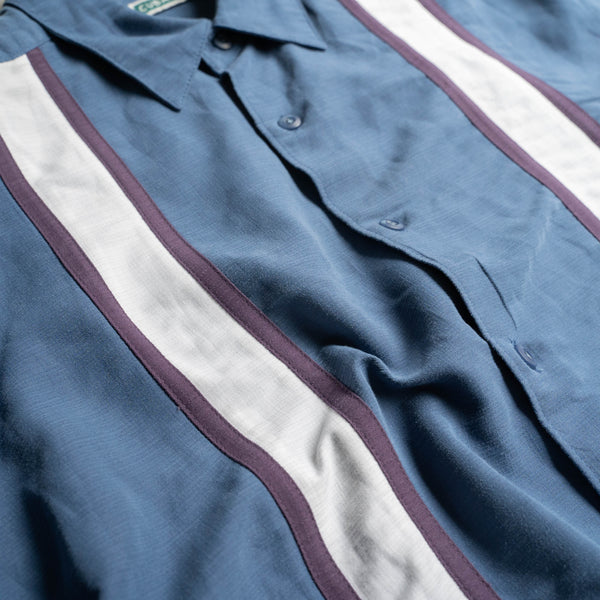2000s blue line design s/s shirt -remake-