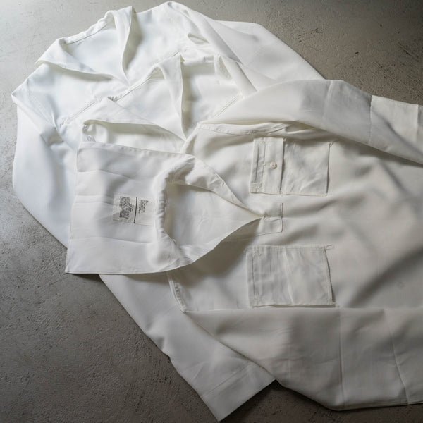 1980s US navy white color poly sailor smock shirt 'dead stock'