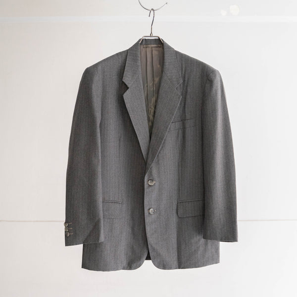 around 1980s japan vintage gray striped tailored jacket