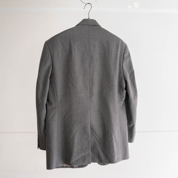 around 1980s japan vintage gray striped tailored jacket