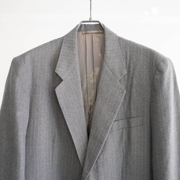 around 1980s japan vintage gray striped tailored jacket