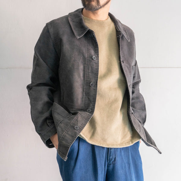 around 1980s Belgium military khaki beige color over dyed? sweat shirt