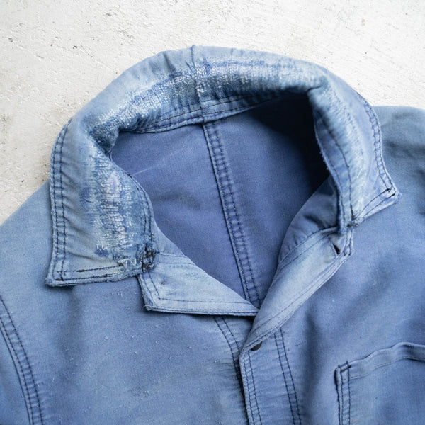 1960s France blue moleskin jacket -good fade & repairs-