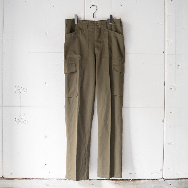 1990-00s Austrian military brown color fatigue cargo pants -light weight-