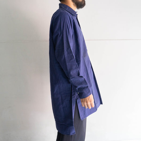 around 1950s France cotton twill pullover work shirt 'dead stock'