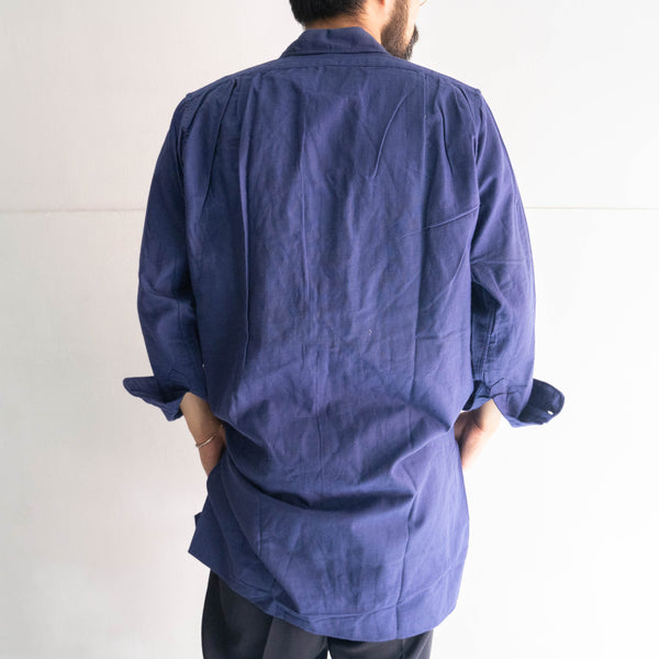 around 1950s France cotton twill pullover work shirt 'dead stock'