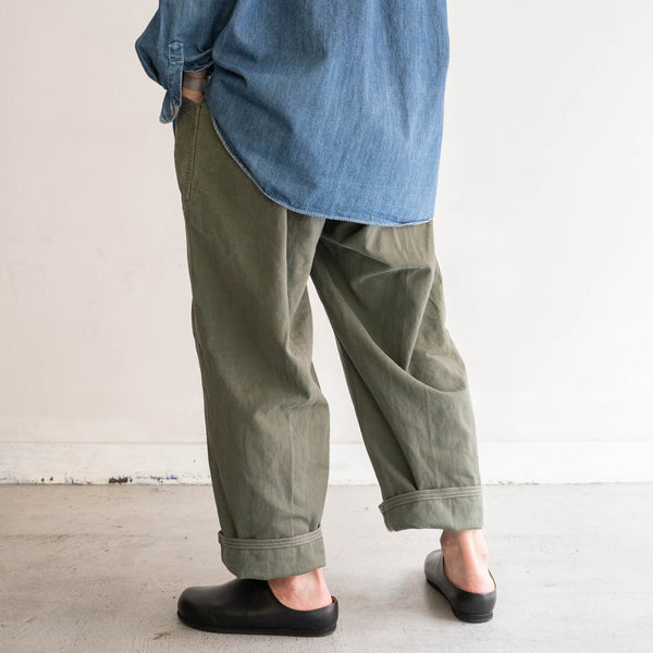 1950-60s French military mechanic work pants 'belt loop remake'