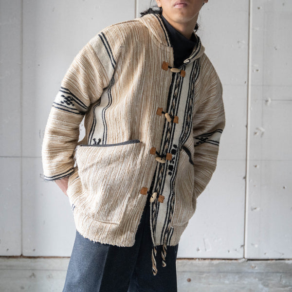 around 1990s ethnic design toggle button parka