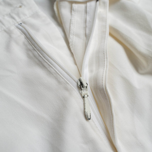 1990-00s Swedish military white 1 tuck officer pants 'mint condition'