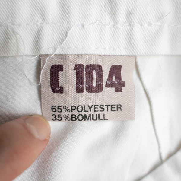 1990-00s Swedish military white 1 tuck officer pants 'mint condition'