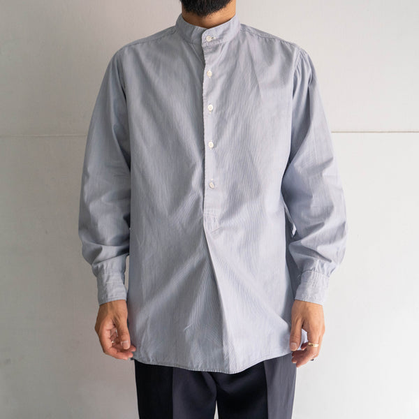 1960s blue & white cotton broad grandpa shirt