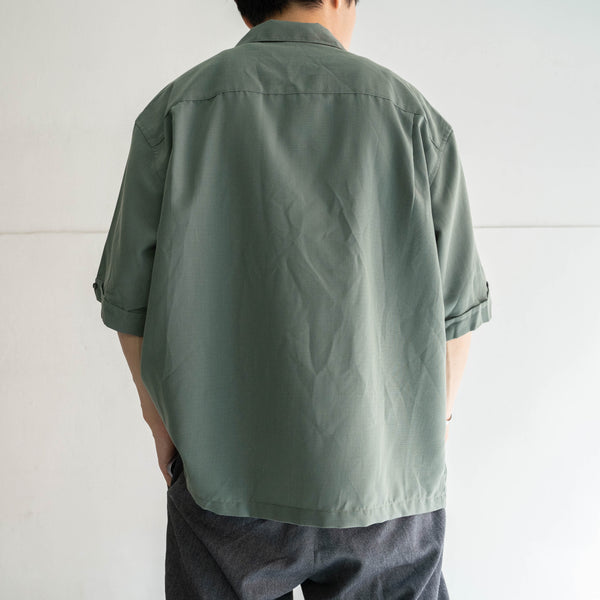 2000s smoky green design s/s shirt -remake-