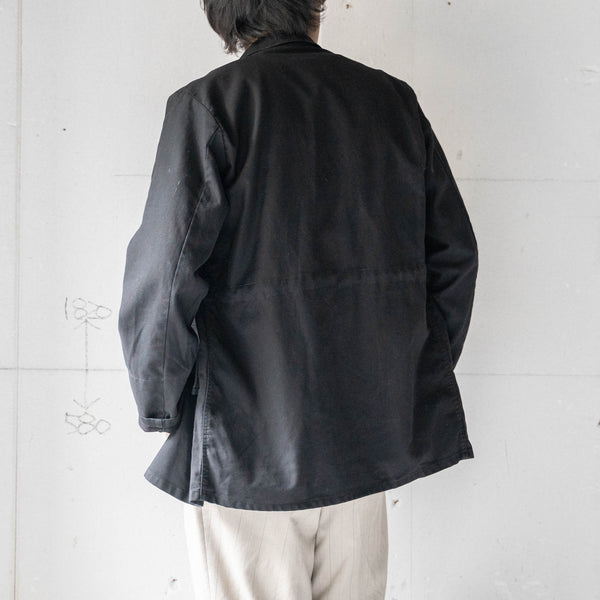 around 1990s Germany logger work jacket 'german moleskin’ -black dyed-