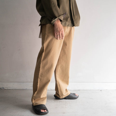 around 1990s Italy brown cotton twill wide work pants 'MORRIS JEANS DIVISION' "dead stock"