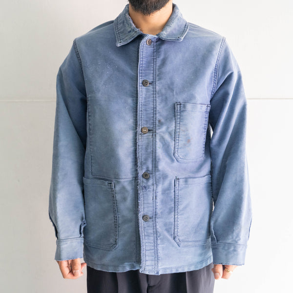 1960s France blue moleskin jacket -good fade & repairs-