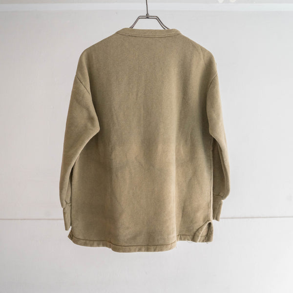 around 1980s Belgium military khaki beige color over dyed? sweat shirt