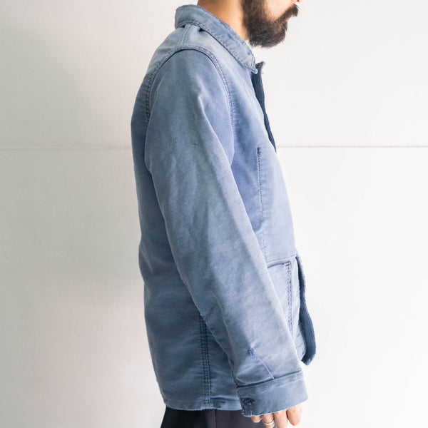 1960s France blue moleskin jacket -good fade & repairs-