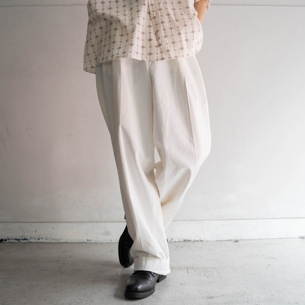 1990-00s Swedish military white 1 tuck officer pants 'mint condition'