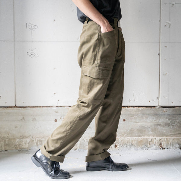 1990-00s Austrian military brown color fatigue cargo pants -light weight-