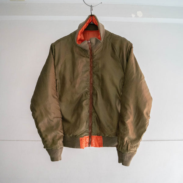 1990s AVIREX orange & olive reversible flight jacket