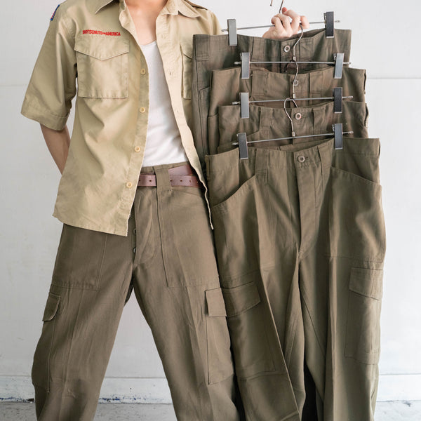 1970-90s Austrian military dark green cargo pants