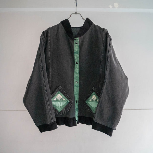 around 1980s black denim home-made blouson