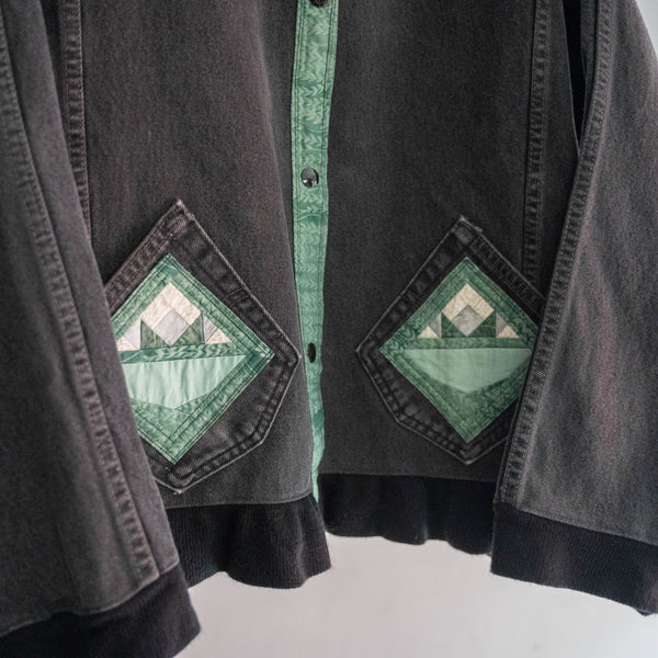 around 1980s black denim home-made blouson