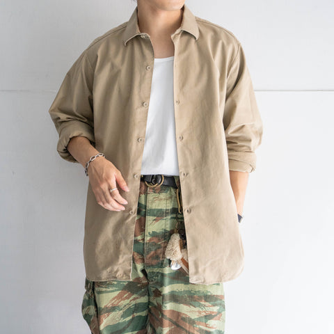 1960-70s French military basic chino shirt 'dead stock' -1 wash-