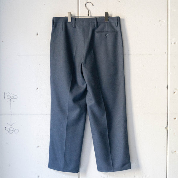 1990s Italy navy color wool two tuck slacks 'dead stock'