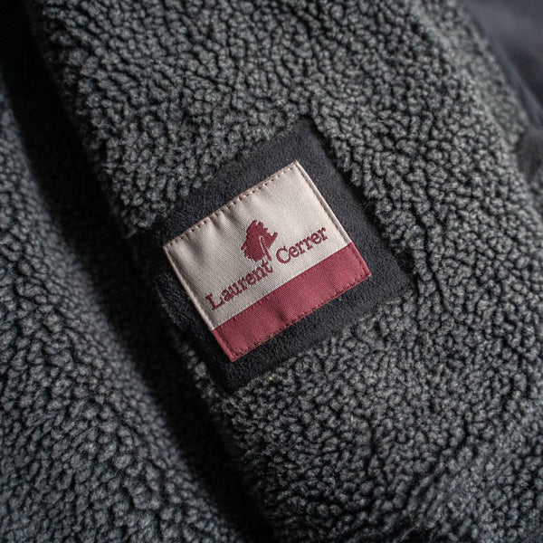 1990s black fake mouton boa blouson