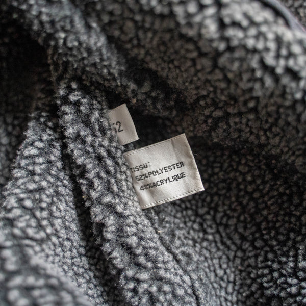 1990s black fake mouton boa blouson