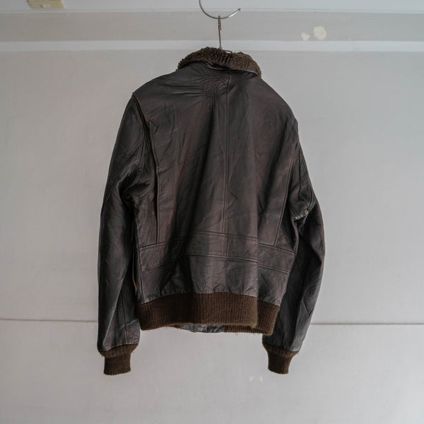 1980s USA dark brown leather jacket -G-1 sampling-