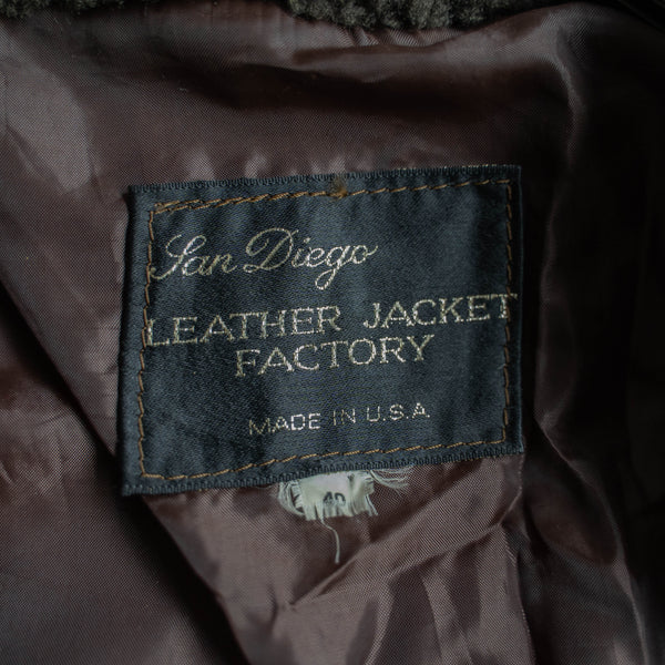 1980s USA dark brown leather jacket -G-1 sampling-