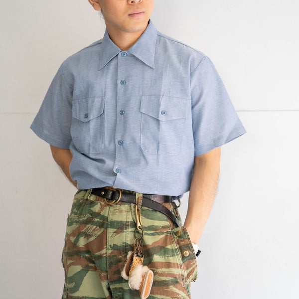 1980-90s US vintage 'seafarer' chambray short sleeve shirt 'dead stock'