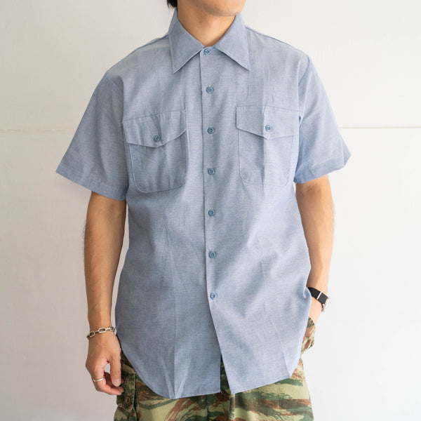 1980-90s US vintage 'seafarer' chambray short sleeve shirt 'dead stock'