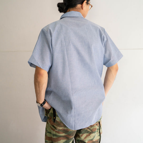 1980-90s US vintage 'seafarer' chambray short sleeve shirt 'dead stock'