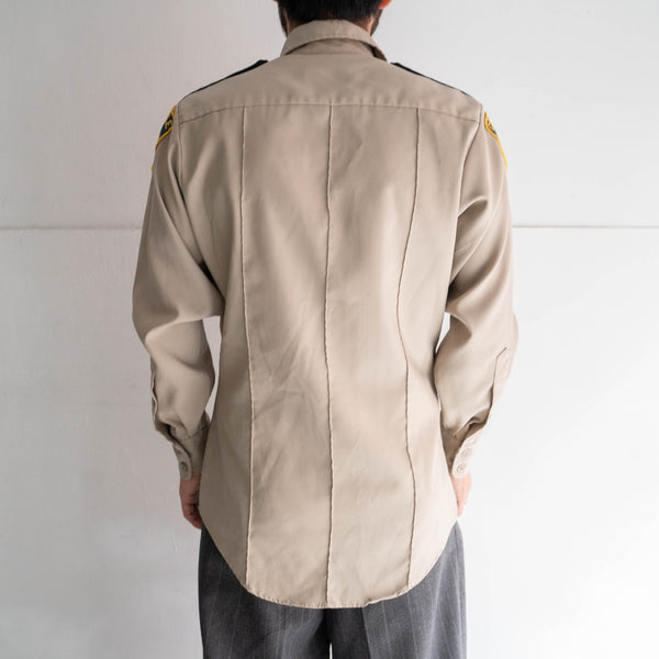 around 1970s usa beige color work shirt 'with patch'