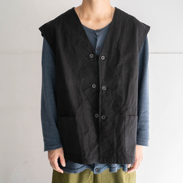 1960-70s Italian military deck vest 'black dyed'