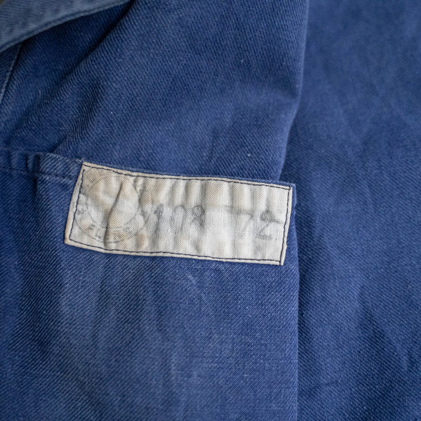 1950s France blue cotton twill work jacket 'government supply & super fade'