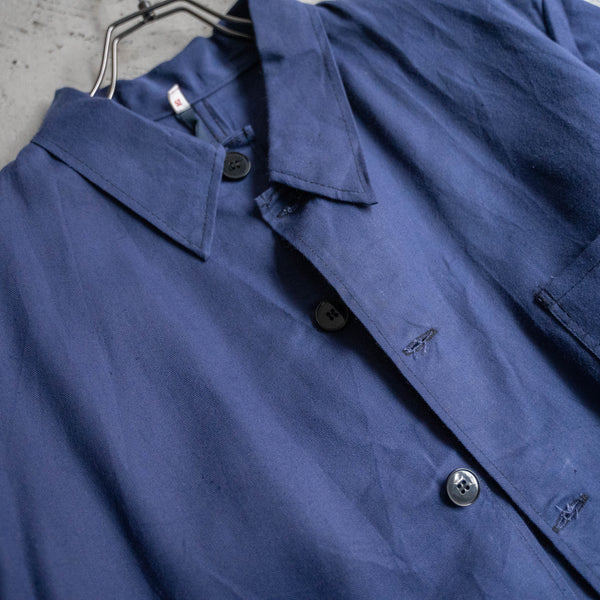 around 1960s France navy cotton twill work jacket 'dead stock' -1