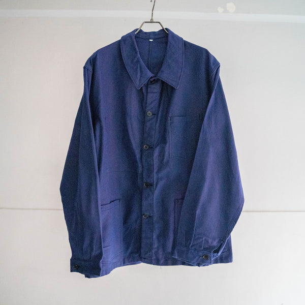 around 1960s France navy cotton twill work jacket 'dead stock' -2
