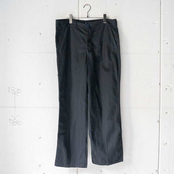 1970s France cotton twill work pants -black dyed- 'dead stock'