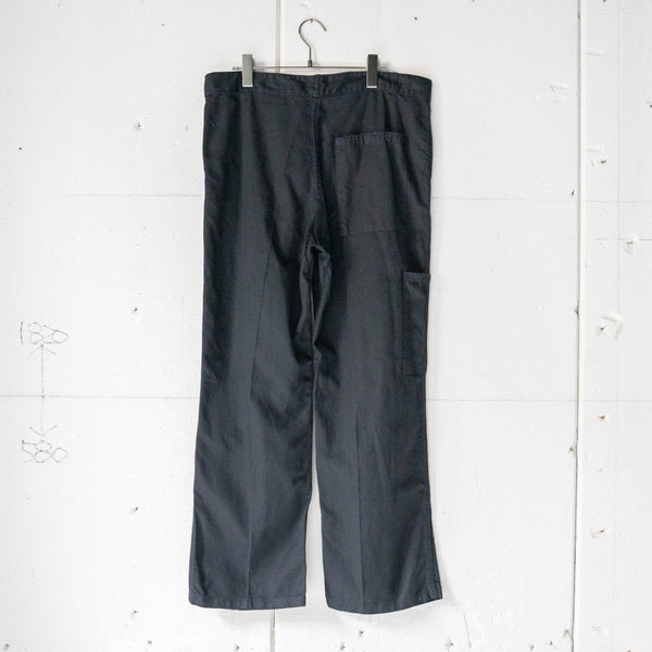 1970s France cotton twill work pants -black dyed- 'dead stock'